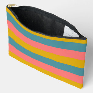 Pochette À Accessoires Motif à bandes tricolores horizontales