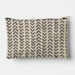 Pochette À Accessoires Motif à rayures Chevron - brun argile
