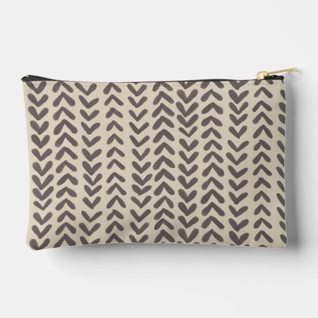 Pochette À Accessoires Motif à rayures Chevron - brun argile (Verso)