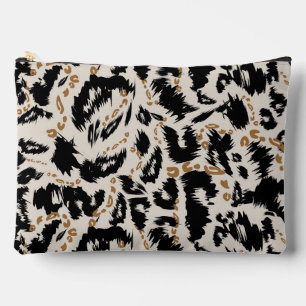 Pochette À Accessoires Motif abstrait de léopard africain bohème 