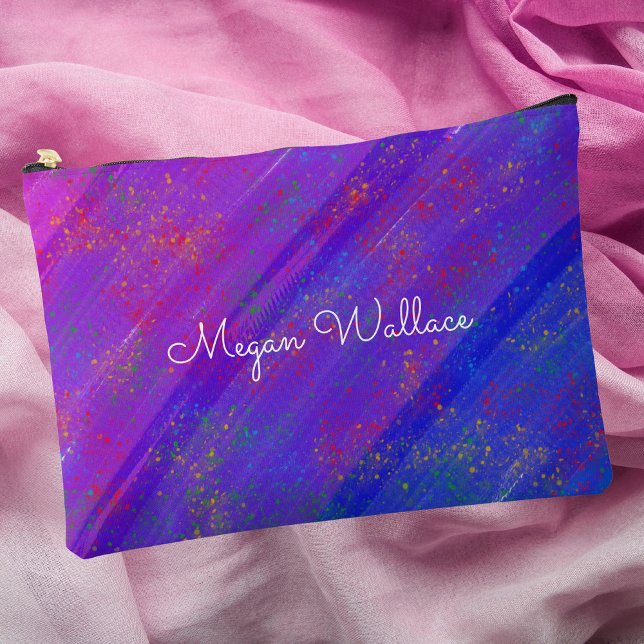 Pochette À Accessoires Motif Abstrait moderne violet (Créateur téléchargé)