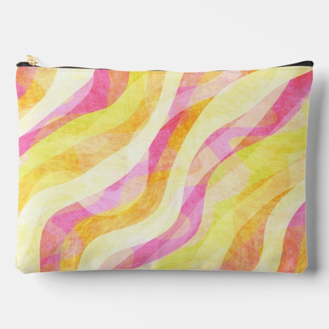 Pochette À Accessoires Motif Abstrait Ondulé Vibrant (Recto)