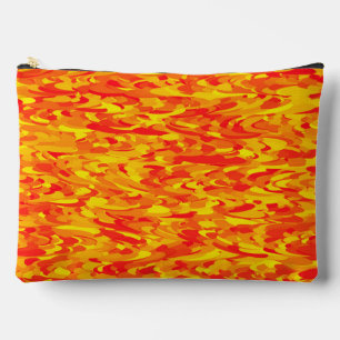 Pochette À Accessoires Motif Abstrait Orange Rouge Jaune Grand
