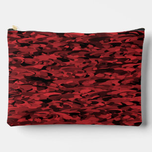 Pochette À Accessoires Motif Abstrait Rouge Noir Grand