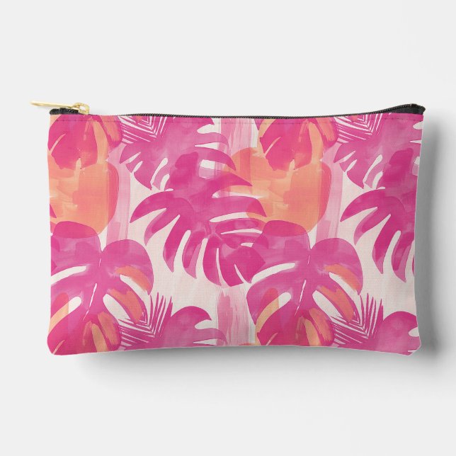 Pochette À Accessoires Motif abstrait simple avec feuilles de monstera, f (Recto)