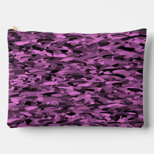 Pochette À Accessoires Motif Abstrait Violet Noir Grand