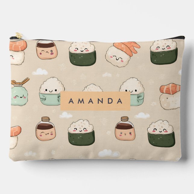 Pochette À Accessoires Motif alimentaire japonais personnalisé Kawaii Sus (Recto)