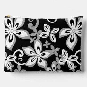 POCHETTE À ACCESSOIRES MOTIF ALOHA HAWAII EN NOIR/GRIS