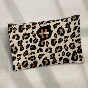 Pochette À Accessoires Motif animal moderne, Peau léopard, Monogramme