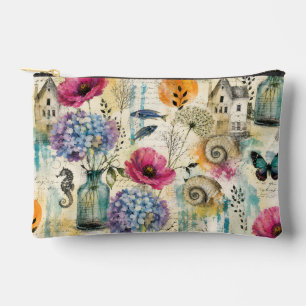 Pochette À Accessoires Motif aquarelle botanique côtier coloré