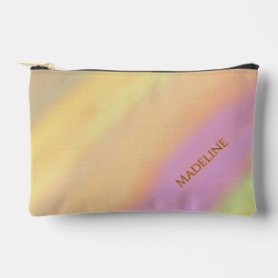 Pochette À Accessoires Motif aquarelle de barbe à papa avec nom personnal