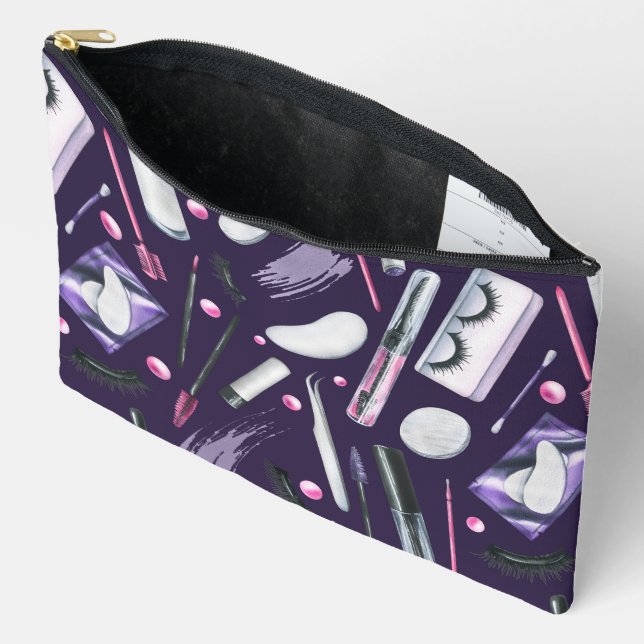 Pochette À Accessoires Motif aquarelle de cosmétiques (Ouvrir)