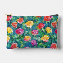 Motif aquarelle de jardin de roses coloré