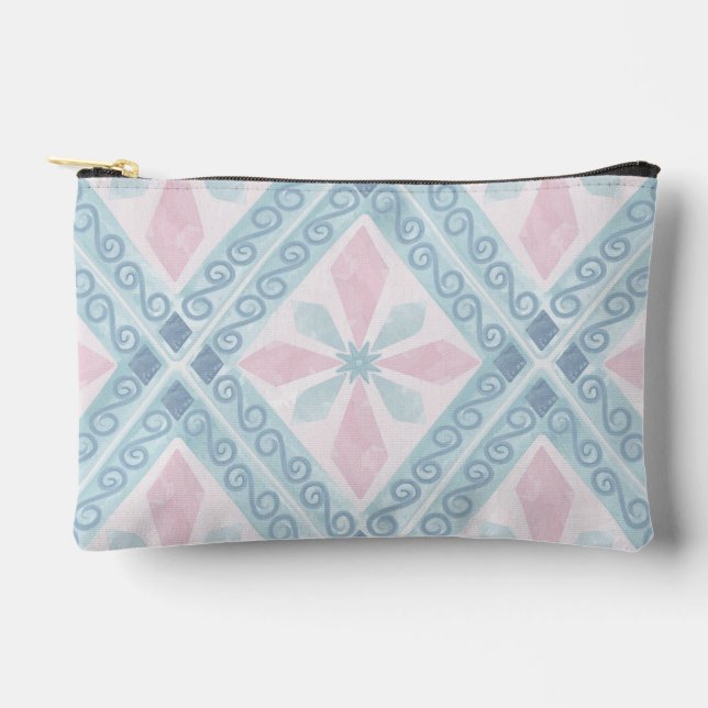 Pochette À Accessoires motif bleu en forme de diamant (Recto)