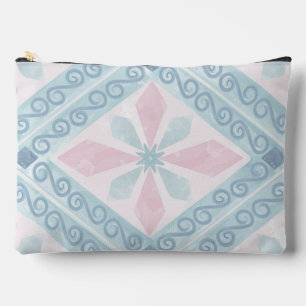 Pochette À Accessoires motif bleu en forme de diamant