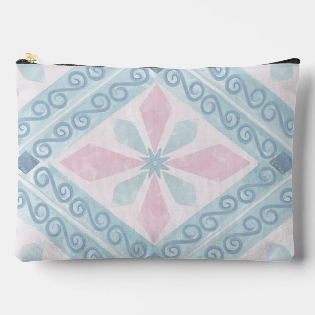 Pochette À Accessoires motif bleu en forme de diamant (Recto)