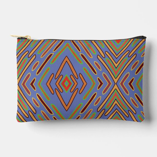 Pochette À Accessoires Motif bleu multicolore abstrait (Recto)