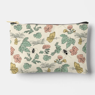 Pochette À Accessoires Motif botanique vintage avec papillons et abeille