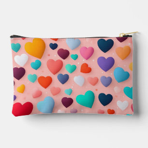 Pochette À Accessoires Motif cardiaque multicolore