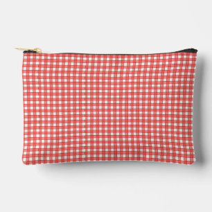 Pochette À Accessoires Motif carreaux à carreaux rouges et blancs