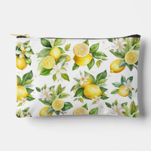 Pochette À Accessoires Motif citron, Fleurs de citron, Feuilles, Citrus