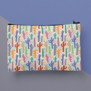 Pochette À Accessoires Motif coloré de cactus saguaro en Arizona