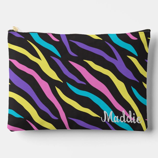 Pochette À Accessoires Motif coloré Zebra Glittery (Recto)