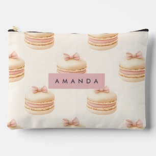 Pochette À Accessoires Motif Coquette de Macarons Pastel Personnalisés