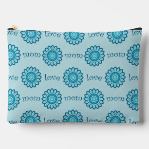 Pochette À Accessoires Motif d'amour de maman à fleurs bleues