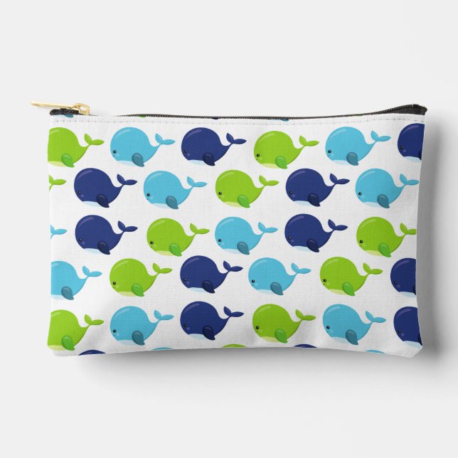 Pochette À Accessoires Motif de baleines, baleines mignonnes, animaux mar (Recto)