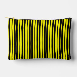 Pochette À Accessoires Motif de bandes verticales noires jaunes