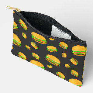 Pochette À Accessoires Motif de burger délicieux cool et amusant gris fon