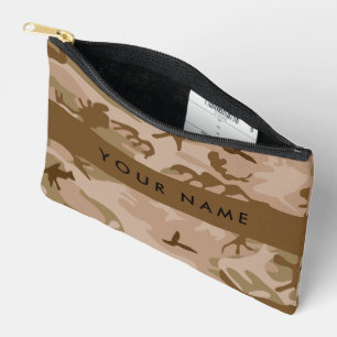 Pochette À Accessoires Motif de camouflage du désert, Votre nom, Personna
