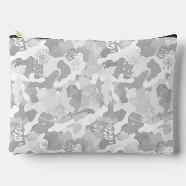 Pochette À Accessoires Motif de camouflage gris blanc (Recto)