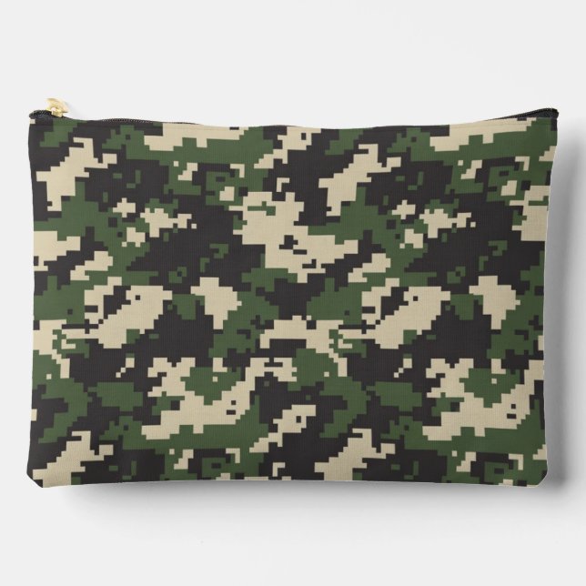 Pochette À Accessoires Motif de camouflage numérique vert (Recto)