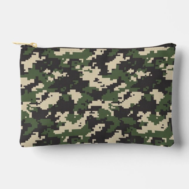 Pochette À Accessoires Motif de camouflage numérique vert (Recto)