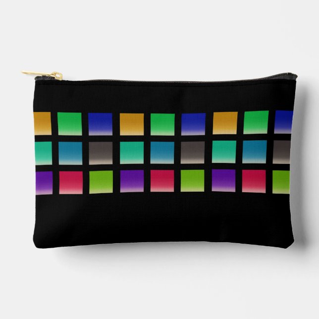 Pochette À Accessoires Motif de carrés abstraits modernes (Recto)