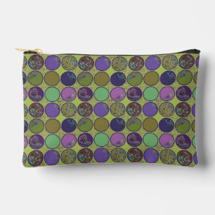 Pochette À Accessoires Motif de cercle abstrait vert pourpre