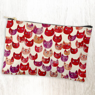 Pochette À Accessoires Motif de chat coloré amusant