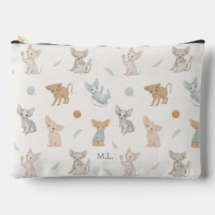 Pochette À Accessoires Motif de chat Sphynx mignon Voyage personnalisé mo