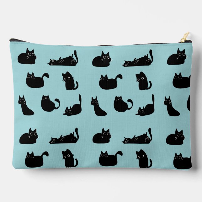 Pochette À Accessoires Motif de chats noirs (Verso)