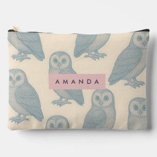 Pochette À Accessoires Motif de chouette fantaisiste personnalisé