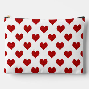 Pochette À Accessoires Motif de cœur en mosaïque rouge