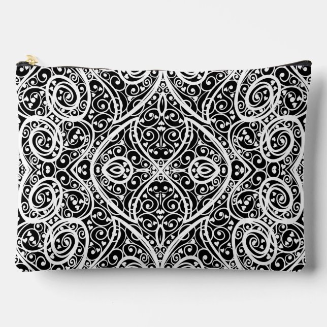 Pochette À Accessoires Motif de cœurs noirs et blancs mignons (Recto)