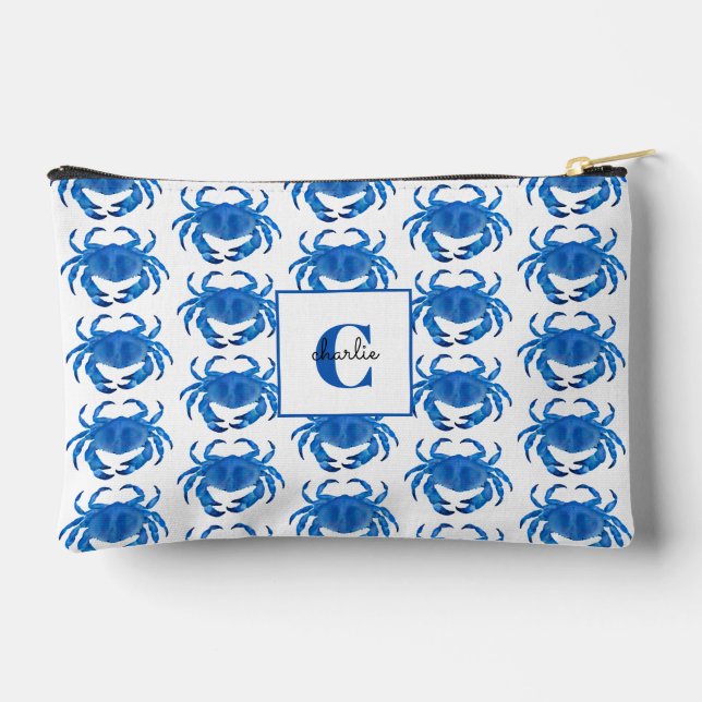 Pochette À Accessoires Motif de crabe bleu (Verso)