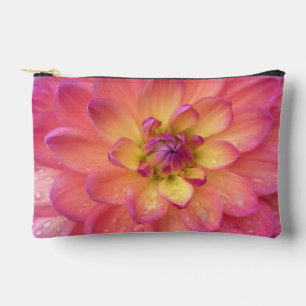 Pochette À Accessoires Motif de dahlia rose et jaune