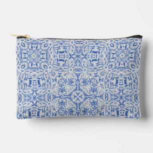 Pochette À Accessoires Motif de dentelle ajourée grise et bleue vintage