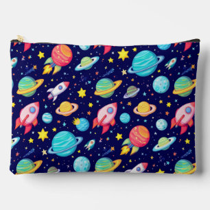 Pochette À Accessoires Motif de dessin animé spatial coloré