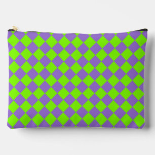 Pochette À Accessoires Motif de diamant Purple Green Checker