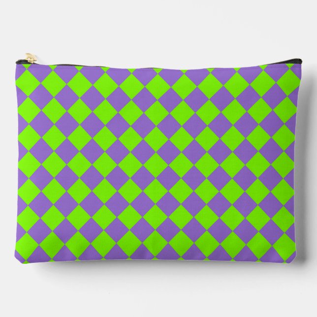 Pochette À Accessoires Motif de diamant Purple Green Checker (Recto)